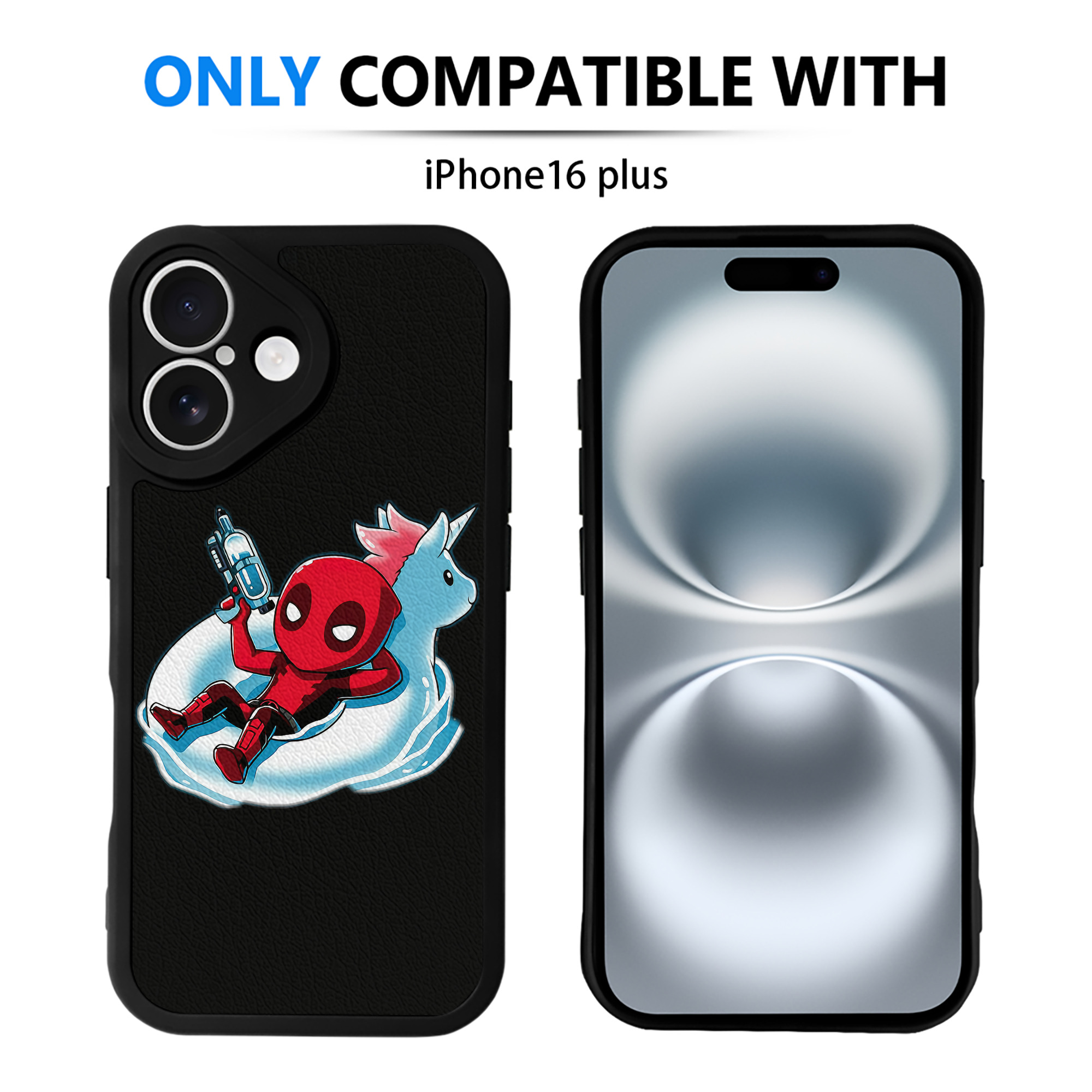 （画像用） Deadpool デッドプール 【iPhone 16シリーズ対応】シリコンスマホケース（レザー調） 材質：シリコン